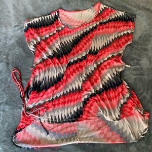 Pink and gray pattern shirt